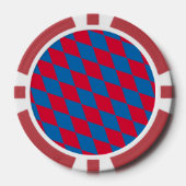 Blauw en Rood Bavaria Diamond Flag Patroon Poker Chips (Voorkant)