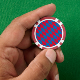Blauw en Rood Bavaria Diamond Flag Patroon Poker Chips