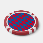 Blauw en Rood Bavaria Diamond Flag Patroon Poker Chips (Enkel)
