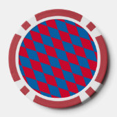 Blauw en Rood Bavaria Diamond Flag Patroon Poker Chips (Achterkant)