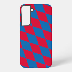 Blauw en Rood Bavaria Diamond Flag Patroon Samsung Galaxy Hoesje