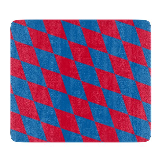 Blauw en Rood Bavaria Diamond Flag Patroon Snijplank (Voorkant)