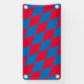 Blauw en Rood Bavaria Diamond Flag Patroon Spandoek (Verticaal)