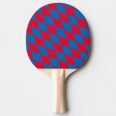 Blauw en Rood Bavaria Diamond Flag Patroon Tafeltennisbatje (Voorkant)