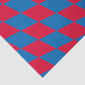 Blauw en Rood Bavaria Diamond Flag Patroon Tissuepapier (Detail)
