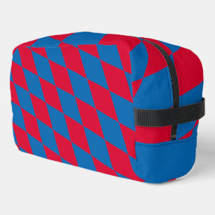 Blauw en Rood Bavaria Diamond Flag Patroon Toilettasje