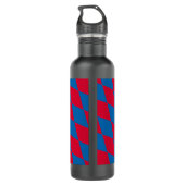 Blauw en Rood Bavaria Diamond Flag Patroon Waterfles (Achterkant)