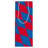 Blauw en Rood Bavaria Diamond Flag Patroon Wijn Cadeautas (Achterkant)