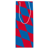 Blauw en Rood Bavaria Diamond Flag Patroon Wijn Cadeautas (Voorkant)