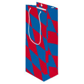 Blauw en Rood Bavaria Diamond Flag Patroon Wijn Cadeautas (Voorkant Gekanteld)