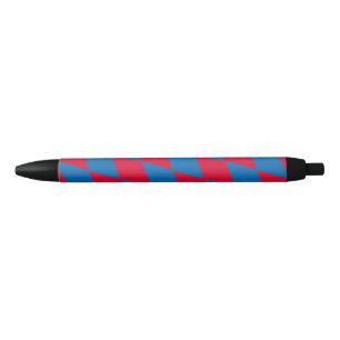 Blauw en Rood Bavaria Diamond Flag Patroon Zwarte Inkt Pen