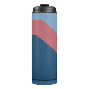 Blauw en rood behang thermosbeker