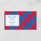 Blauw en Rood Beiers Diamanten Vlag Patroon Visitekaartje (Achterkant)