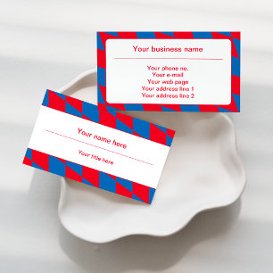Blauw en rood Beierse diamant vlagpatroon Visitekaartje