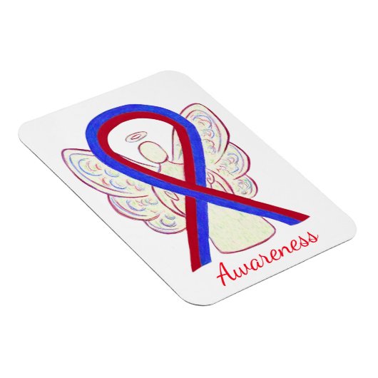 Blauw en rood bewustzijn Ribbon Angel Magnets Magneet (Rechterzijde)