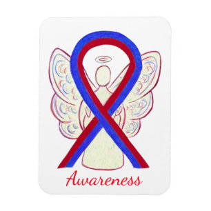 Blauw en rood bewustzijn Ribbon Angel Magnets Magneet