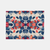 Blauw en rood blaadjes werpdekbed fleece deken (Voorkant (Horizontaal))