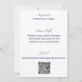 Blauw en rood Bloemen Baby shower Kaart (Achterkant)