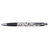 Blauw en rood bloemmotief pen (Achterkant)