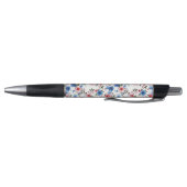 Blauw en rood bloemmotief pen (Bodem)