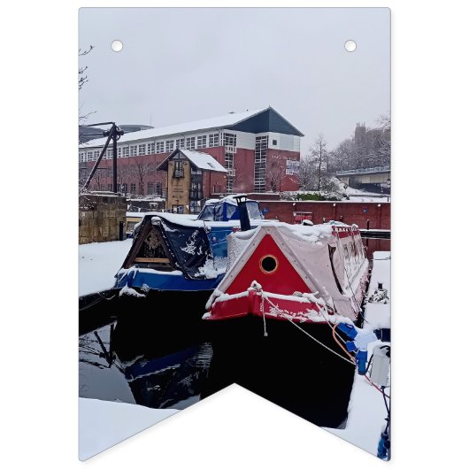 Blauw en rood boot bunting banner (Achtste vlag)
