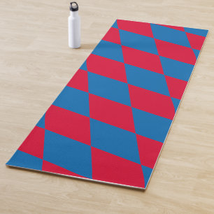 Blauw en rood Boven-Beiers diamanten vlagpatroon Yogamat