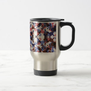 Blauw en rood camouflagepatroon reisbeker