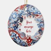 Blauw en rood Chiyogami Ornament (Links)
