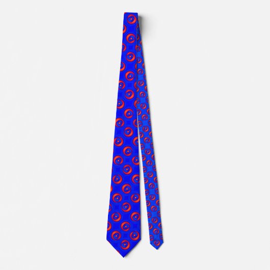 Blauw en rood COOL-patroon Stropdas (Voorkant)