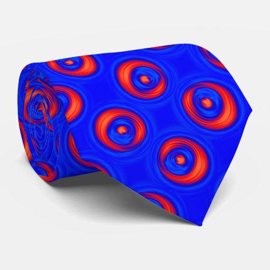 Blauw en rood COOL-patroon Stropdas (Opgerold)