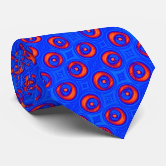 Blauw en rood COOL-patroon Stropdas (Opgerold)