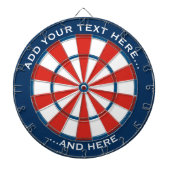 Blauw en rood dartboard met aangepaste tekst dartbord (Voorkant)