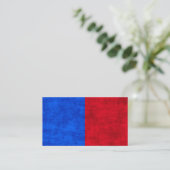 Blauw en Rood Distressed Two-Tone Pattern Visitekaartje (Staand voorkant)