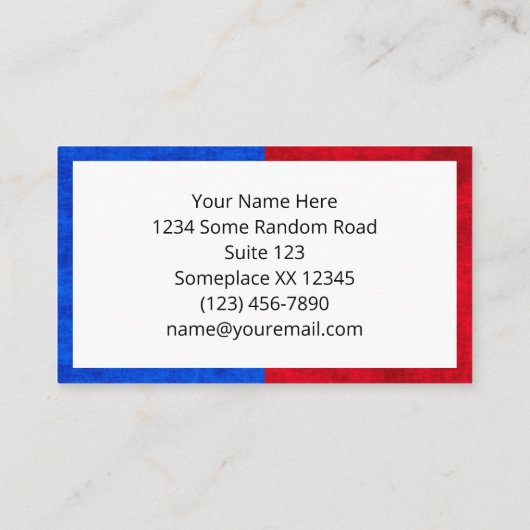 Blauw en Rood Distressed Two-Tone Pattern Visitekaartje (Achterkant)
