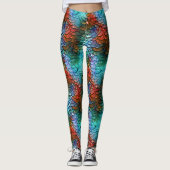 Blauw en Rood Fantasy Dragon Kostuum Leggings (Voorkant)