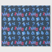 Blauw en rood, feestelijk XMAS-papier voor het ver Cadeaupapier (Vlak)