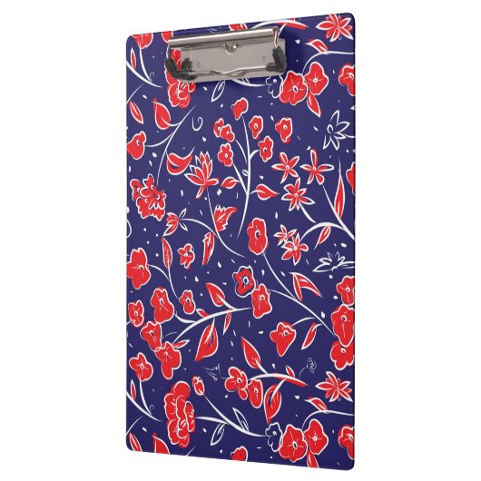 Blauw en rood flessenpatroon klembord (Links)