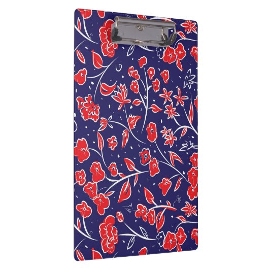 Blauw en rood flessenpatroon klembord (Rechts)