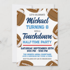 Blauw en rood Football Team Verjaardagsfeest Kaart