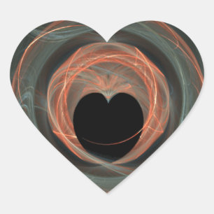 Blauw en rood Fractal Art Omcirkeld Hart Hart Sticker