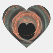 Blauw en rood Fractal Art Omcirkeld Hart