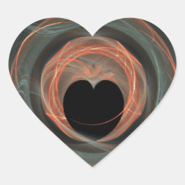 Blauw en rood Fractal Art Omcirkeld Hart Sticker