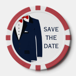 Blauw en rood Gay Save The Date Poker Chips