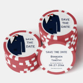 Blauw en rood Gay Save The Date Poker Chips (Opstapeling)