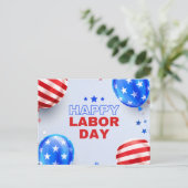 Blauw en Rood Geïllustreerde Gelukkige Dag van de  Briefkaart (Staand voorkant)