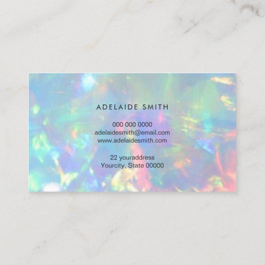 blauw en rood geïnspireerd op het opal visitekaartje (Achterkant)