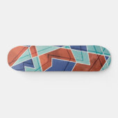 Blauw en rood geometrisch patroon persoonlijk skateboard (Horizontaal)