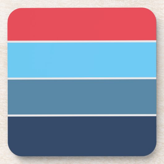 Blauw en rood gestreept bier onderzetter (Voorkant)