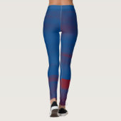 Blauw en rood gestremd leggings (Achterkant)