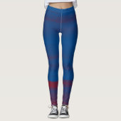 Blauw en rood gestremd leggings (Voorkant)